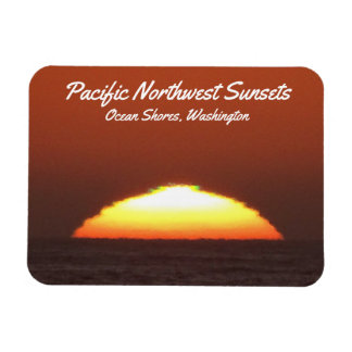 "Green Flash" bij zonsondergang in Ocean Shores, W Magneet