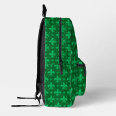 Green Fleur-de-lis Pattern Design Bedrukte Rugzak (Links)