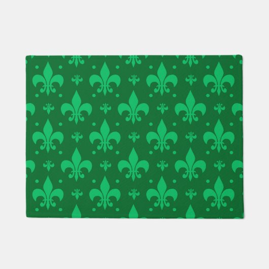 Green Fleur-de-lis Pattern Design Deurmat (Voorkant)