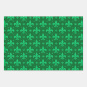 Green Fleur-de-lis Pattern Design Inpakpapier Vel (Voorkant 2)