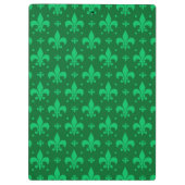 Green Fleur-de-lis Pattern Design Klembord (Achterkant)
