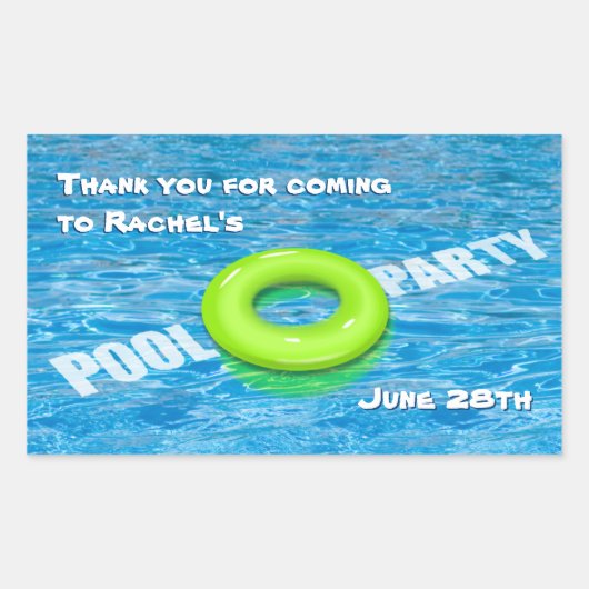 Green Floatie Pool Party Sticker (Voorkant)