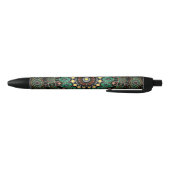 Green Floral Boho Mandala Zwarte Inkt Pen (Bodem)