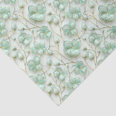 Green Floral Decoupage Tissue Paper Tissuepapier (Detail)