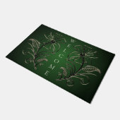 Green Floral Doormat Deurmat (Schuin)
