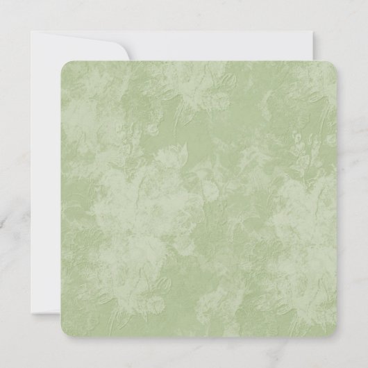 Green Floral Embossed Wedding Vow Renewal Kaart (Achterkant)