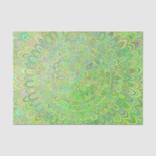 Green Floral Feather Mandala Tissuepapier