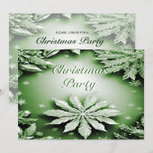 Green Floral Fête de Noël Invitation (Devant / Derrière)