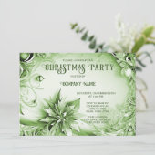 Green Floral Fête de Noël Invitation (Debout devant)