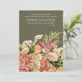Green Floral Funeral Memorial Programme (Debout devant)