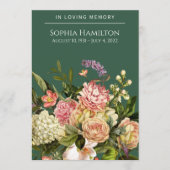 Green Floral Funeral Memorial Programme (Devant)