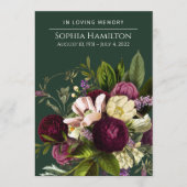 Green Floral Funeral Memorial Programme Programma (Voorkant)