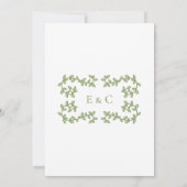 Green Floral Jardin botanique Invitation de mariag (Dos)