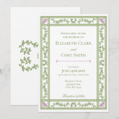 Green Floral Jardin botanique Invitation de mariag (Devant / Derrière)