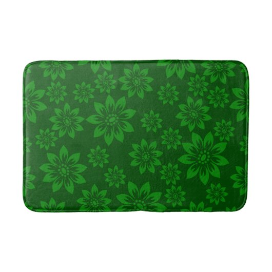 Green Floral Kerstmis Bath Mat (Voorkant)