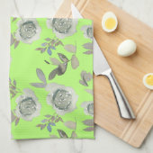 Green Floral Kitchen Towel Theedoek (Quarter Fold)