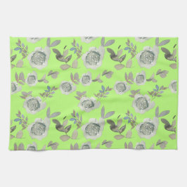 Green Floral Kitchen Towel Theedoek