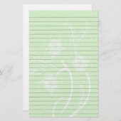 Green Floral Lined Stationery Briefpapier (Voorkant / Achterkant)