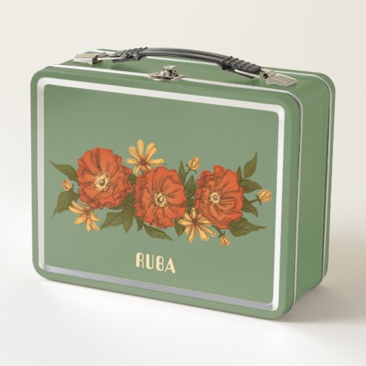 Green floral Lunchbox (Devant)