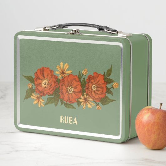 Green floral Lunchbox (En situation)