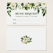 Green Floral Mariage Music Chanson Demande Carte G (Devant & derrière)