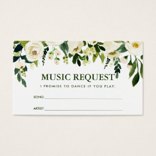 Green Floral Mariage Music Chanson Demande Carte G