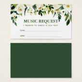 Green Floral Mariage Music Chanson Demande Carte G (Devant & derrière)
