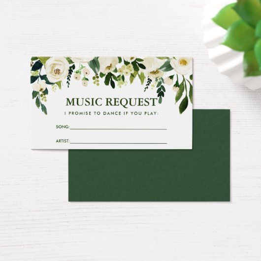 Green Floral Mariage Music Chanson Demande Carte G (Bureau)