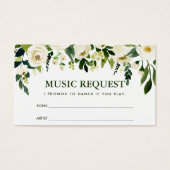 Green Floral Mariage Music Chanson Demande Carte G (Devant)