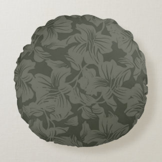 Green Floral naadloze patroonondergrondse abstract Rond Kussen