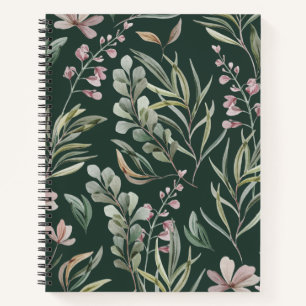Green Floral Notitieboek