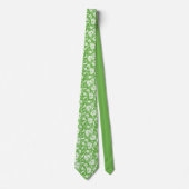 Green Floral Pattern Custom Necktie Stropdas (Voorkant)