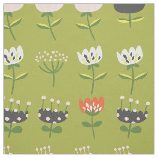 Green Floral Pattern Stof