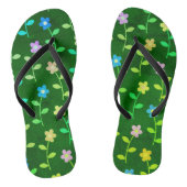 Green Floral Pattern Teenslippers (Voetbed)