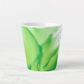 Green Floral Print Small Latte Mok (Voorkant)