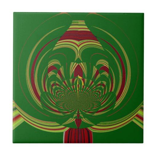 Green Floral Tegeltje (Voorkant)