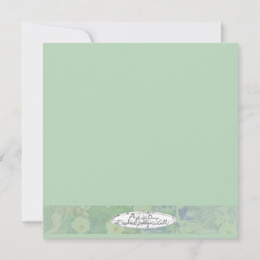 Green Floral "Thankyou"-kaart Bedankkaart (Achterkant)