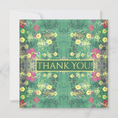 Green Floral "Thankyou"-kaart Bedankkaart (Voorkant)