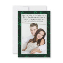 Green Floral Vine Photo Save the Date