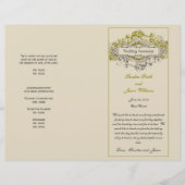 Green Floral Vintage Wedding Programme (Devant)