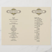 Green Floral Vintage Wedding Programme (Dos)