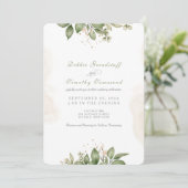 Green Floral Watercolor Frame Wedding Invitation (Debout devant)