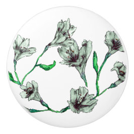 Green Floral-Waterverf Keramische Knop