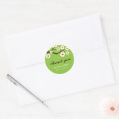Green Floral Wedding Favor Dank je Sticker (Envelop)