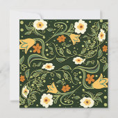 Green Floral Wedding Kaart (Achterkant)