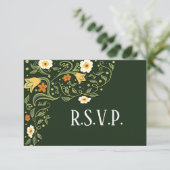 Green Floral Wedding RSVP (Staand voorkant)