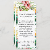 Green Floral Welcome Wedding Programme (Devant / Derrière)