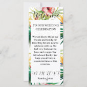 Green Floral Welcome Wedding Programme (Devant)