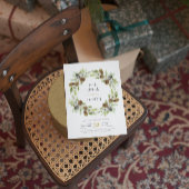 Green Floral Wreath Christmas Invitation