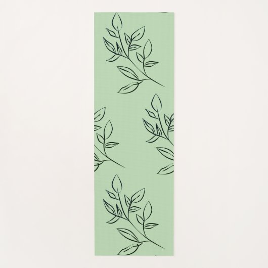 Green Floral Yoga Mat (Voorkant)